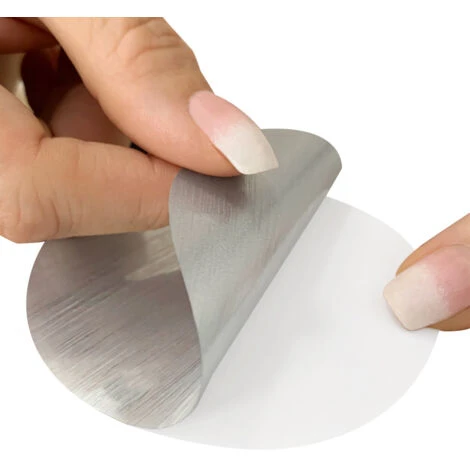 Pictogramme Pas De Publicité (Q0471). Autocollant Souple Effet Alu Brossé Ou Plaque De Porte Alu Brossé Ep 2mm Au Choix - Adhésif Aspect Aluminium Brossé - Diamètre 76 Mm – Image 4