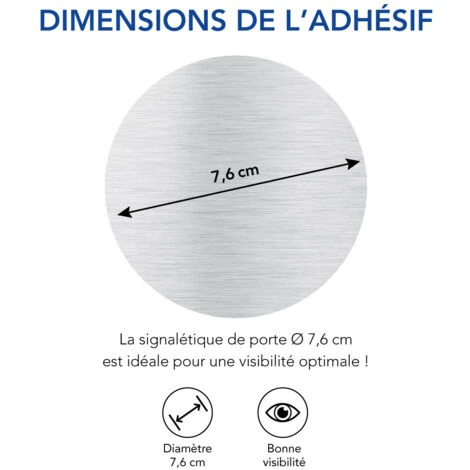Pictogramme Pas De Publicité (Q0471). Autocollant Souple Effet Alu Brossé Ou Plaque De Porte Alu Brossé Ep 2mm Au Choix - Adhésif Aspect Aluminium Brossé - Diamètre 76 Mm – Image 5