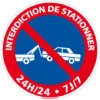 Panneau Stationnement Interdit PVC 1,5 Mm. Disque Interdiction De Stationner Rouge Et Bleu. Panneau Signalisation D'interdiction - Diamètre 125 Mm