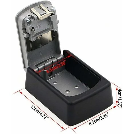 Boîte à Clé Sécurisée, Avec Serrure 4 Chiffres à Code Supérieur Grand Clés Boîte, étanche à L'eau Et à La Rouille,Boite A Clef Mural Pour Une Utilisation En Intérieur Et En Extérieur. – Image 3