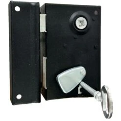 Sûreté Verticale + Gâche Fouillot 7mm, Noire, Gauche