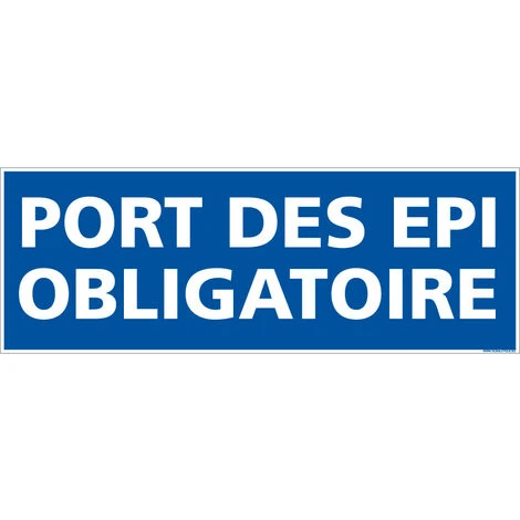 Panneau D'obligation Port Des EPI Obligatoire. Obligation Signalisation EPI. Autocollant, PVC, Alu - Adhésif - 210 X 75 Mm