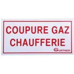 Plaque Signalétique Coupure Gaz Chaufferie - 200x100 Mm