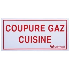 Plaque Signalétique Coupure Gaz Cuisine - 200x100 Mm