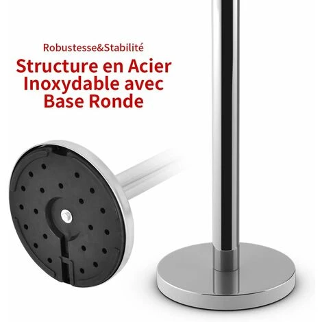 GOPLUS Lot De 6 Poteau De File D'Attente Noir Avec Cordon Noir,Poteaux De Guidage Retractables Avec Ceinture Retractable De 2M,Poteau De Separation Retractable,File D'Attente En Acier (6, Argent+Noir) – Image 5