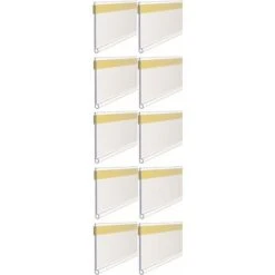 10x Porte étiquette Adhésif Autocollant 50x38mm Prix étagère Rail Rangement Support Rayonnage Plastique