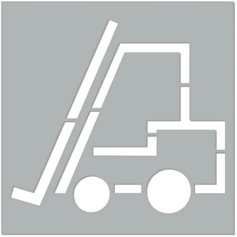 Pochoir Chariot Élévateur (W0117). Marquage Au Sol Engins De Manutention. Taille Au Choix. PVC Expansé 5mm - 300 X 300 Mm