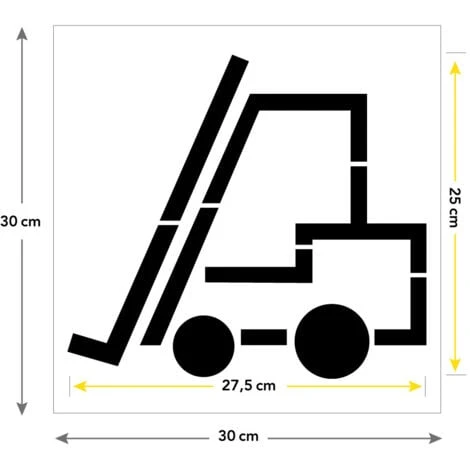 Pochoir Chariot Élévateur (W0117). Marquage Au Sol Engins De Manutention. Taille Au Choix. PVC Expansé 5mm - 300 X 300 Mm – Image 4