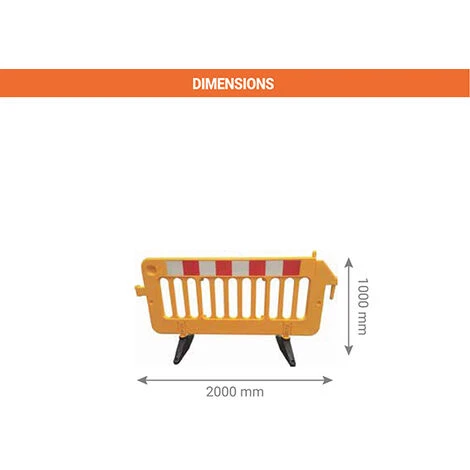 Barrière Plastique 2000x1000x55 - Bleu - 072A20102 – Image 2