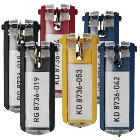 DURABLE Schlüsselanhänger KEY CLIP 2,5x7cm Farb.sortiert 6 Stück