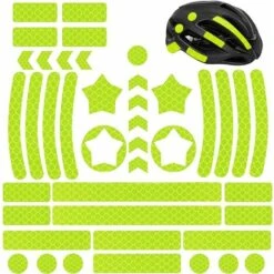 Déstockage 42 Pièces Autocollants Réflecteurs, Autocollant Réfléchissant Vélo, Auto Adhésive Avertissement Bande, Sécurité à Marquer De Visibilité, Pour Poussettes Vélos Casques Voiture