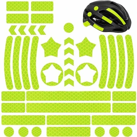 Déstockage 42 Pièces Autocollants Réflecteurs, Autocollant Réfléchissant Vélo, Auto Adhésive Avertissement Bande, Sécurité à Marquer De Visibilité, Pour Poussettes Vélos Casques Voiture