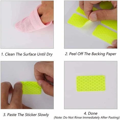 Déstockage 42 Pièces Autocollants Réflecteurs, Autocollant Réfléchissant Vélo, Auto Adhésive Avertissement Bande, Sécurité à Marquer De Visibilité, Pour Poussettes Vélos Casques Voiture – Image 4