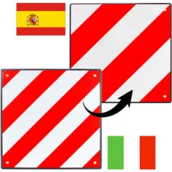 Randaco Panneau De Signalisation Espagne&Italie 50x50cm Porte-bagages Voiture Panneaux De Signalisation 2 En1