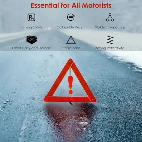 RHAFAYRE Triangles De Signalisation Pour Auto,Triangle Voiture Triangle Plaque D'Avertissement Réfléchissant Panneau De Stationnement Sécurisé Kit Voiture Avec Pour Véhicules à Moteur Triangle De Sécu – Image 2