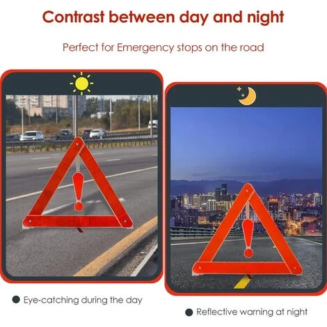 RHAFAYRE Triangles De Signalisation Pour Auto,Triangle Voiture Triangle Plaque D'Avertissement Réfléchissant Panneau De Stationnement Sécurisé Kit Voiture Avec Pour Véhicules à Moteur Triangle De Sécu – Image 3
