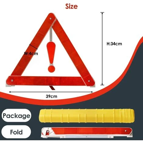 RHAFAYRE Triangles De Signalisation Pour Auto,Triangle Voiture Triangle Plaque D'Avertissement Réfléchissant Panneau De Stationnement Sécurisé Kit Voiture Avec Pour Véhicules à Moteur Triangle De Sécu – Image 4