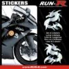 2 Stickers DRAGON 10 Cm - CHROME