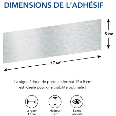 Pictogramme LOCAL POUBELLE (Q0120). Signalisation Porte - 170 X 50 Mm - Autocollant Souple Ou Plaque Alu Brossé 2mm. - Adhésif Aspect Aluminium Brossé – Image 4