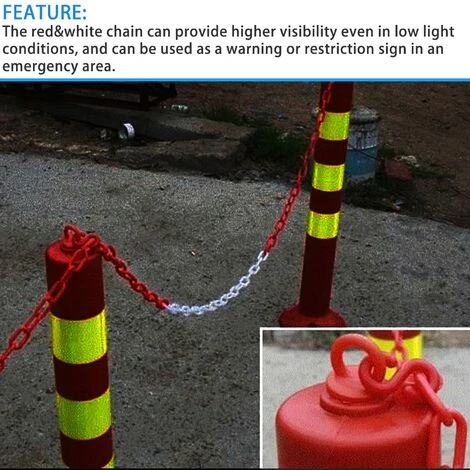 Chaîne D'Avertissement Plastique Rouge Et Blanc Chaîne De Signalisation Ephé – Image 4