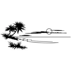 Grande Taille Plage Aventure Autocollant De Voiture RV Camper Universel Corps Autocollant Pour RV Voiture Décoratif Camper Autocollants Auto Corps Fenêtre Stickers -Noir