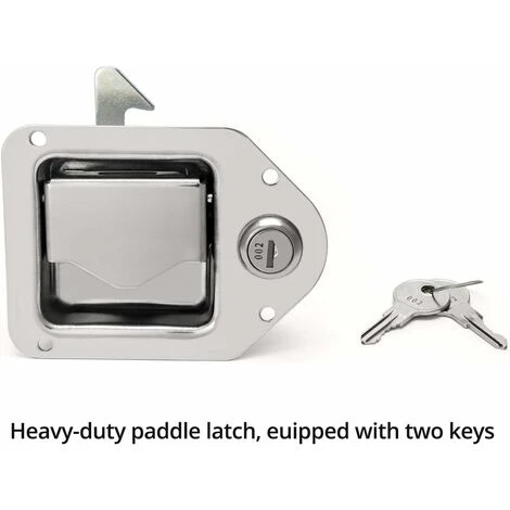 Verrou De Remorque En Acier Inoxydable Avec 2 Clés, 111mm X 83mm , Pour Caravane, Camion, Camping-car, Voiture De Patrouille – Image 2