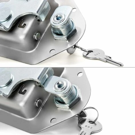 Verrou De Remorque En Acier Inoxydable Avec 2 Clés, 111mm X 83mm , Pour Caravane, Camion, Camping-car, Voiture De Patrouille – Image 5