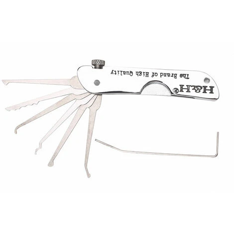 Ensemble De Crochetage De Serrure Pliable 7 En 1 Ensemble De Crochets De Verrouillage En Acier Inoxydable Avec Cle Kit 10.51.33.7 CM – Image 3