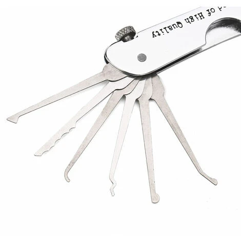 Ensemble De Crochetage De Serrure Pliable 7 En 1 Ensemble De Crochets De Verrouillage En Acier Inoxydable Avec Cle Kit 10.51.33.7 CM – Image 4