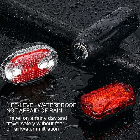 Feux De Vélo à LED Puissants, Feux De Vélo Avant Et Arrière, Feu Arrière étanche, 7 Modes D'éclairage, Adaptés à L'avertissement Arrière De Vélo De Route De Montagne – Image 4