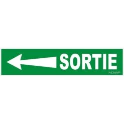 Panneau Sortie Flèche à Gauche - Rigide 330x75mm - 4120904