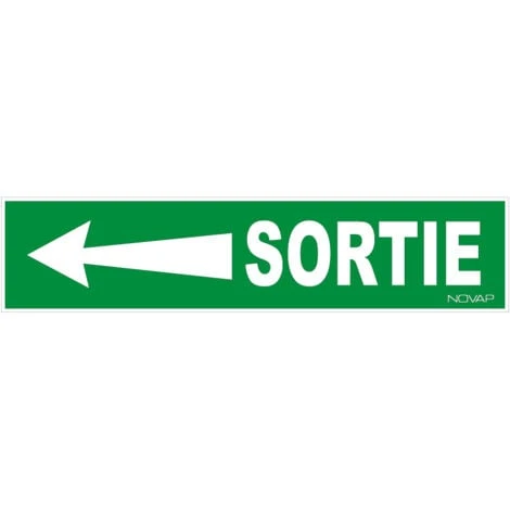 Panneau Sortie Flèche à Gauche - Rigide 330x75mm - 4120904