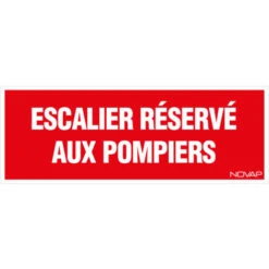 Panneau Escalier Réservé Aux Pompiers - Rigide 330x120mm - 4140544