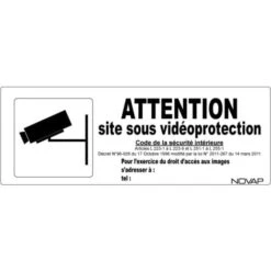 Panneau Attention Site Sous Vidéoprotection Avec Pictogramme - Rigide 330x120mm - 4140858