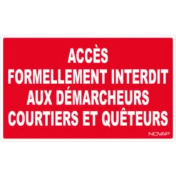 Panneau Accès Interdit Aux Demarcheurs - Rigide 330x200mm - 4160016