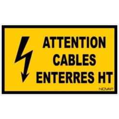 Panneau Attention Cables Enterres Haute Tension - Rigide 330x200mm - 4161303