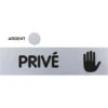 Plaquette Privé - Plexiglas Argent 170x45mm - 4320953