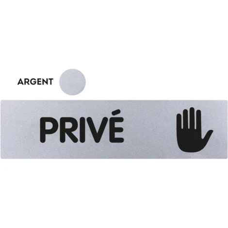 Plaquette Privé - Plexiglas Argent 170x45mm - 4320953
