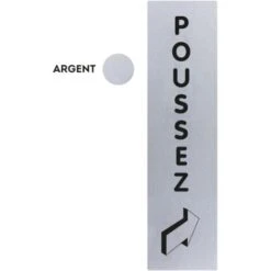 Plaquette Poussez Vertical - Plexiglas Argent 170x45mm - 4321349