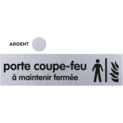 Plaquette Porte Coupe-feu A Maintenir Fermée - Plexiglas Argent 170x45mm - 4321707