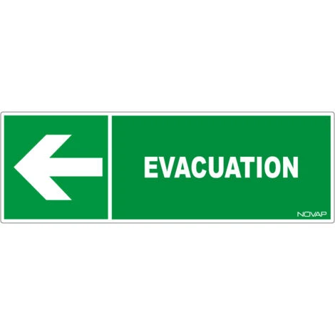 Panneau Evacuation FlĂšche Gauche - Rigide 450x150mm - 4030906