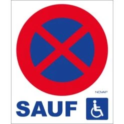 Panneau Défense De S’arrêter Et Stationner Sauf Handicapés - Rigide 330x400mm - 4181080