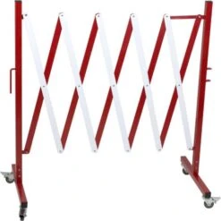 Barrière De Chantier Extensibles Modulable (roulettes En Option) - Rouge/Blanc - 8000226