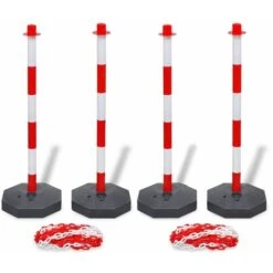 Jeu De 4 Poteaux à Chane Et 2 Chanes En Plastique 10m Chacune