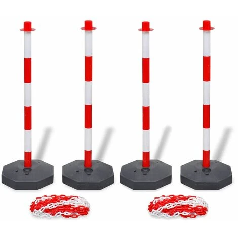 Jeu De 4 Poteaux Ă Chane Et 2 Chanes En Plastique 10m Chacune