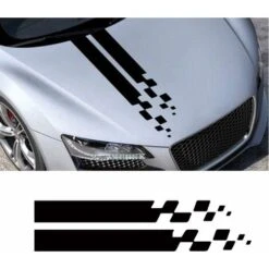 Autocollants De Capot De Voiture Capot Universel Racing Corps Côté Vinyle Décoration Extérieure Autocollants Noir