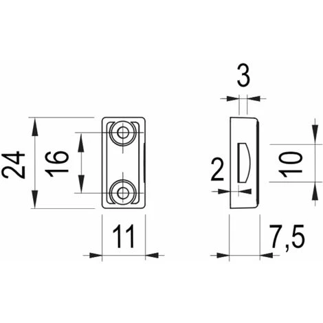 2x Gâche Pour Verrou Rectangulaire 3x10mm Plastique Petit Verouillage Camping Car Meuble – Image 2