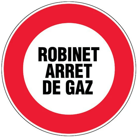 Panneau Robinet Arret Gaz - Rigide Ø180mm - 4042206