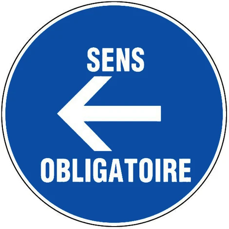 Panneau Sens Obligatoire Gauche - Rigide Ă300mm - 4060415
