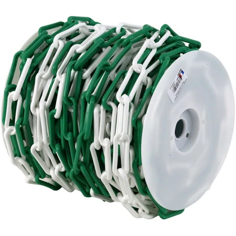 Chaîne Ø 6mm X 50m Vert/Blanc En Bobine - SIGNAL - 1165229